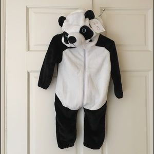 Infant 6M (70cm) Panda Bear Costume Black White, Zip NWT